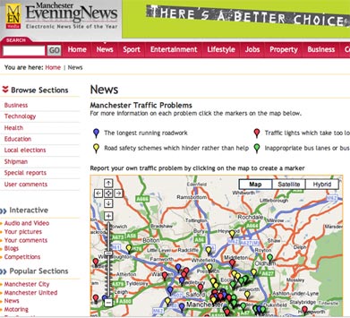 Manchester Evening News launches interactive traiffic map