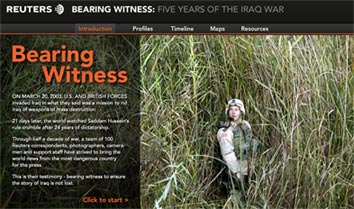 image of reuters bear witness Iraq website