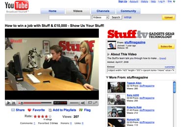 image of stuff.tv youtube page