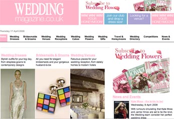 image of wedding magazine website