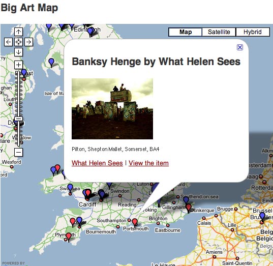 Screenshot of Channel 4’s Big Art Map