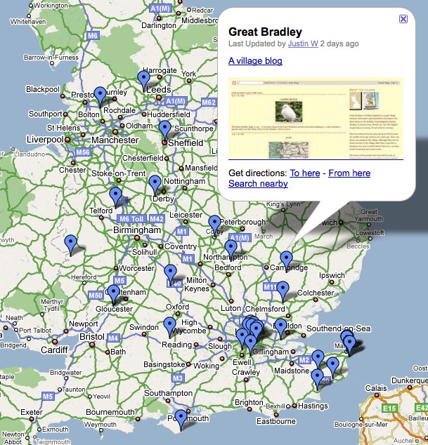 Google map of independent local news sites in the UK