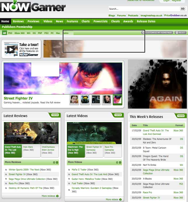 NowGamer.com homepage