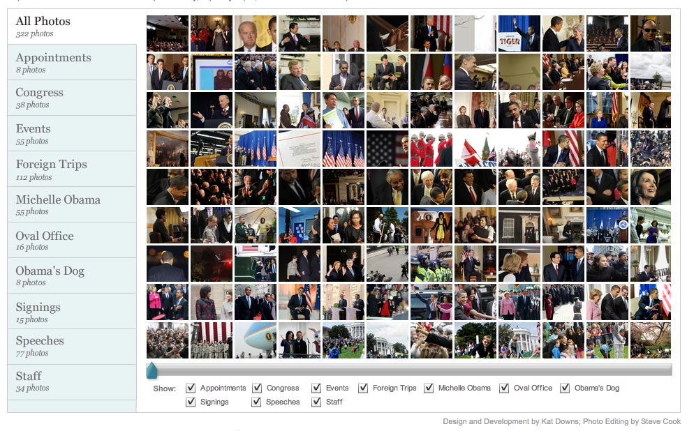Screenshot of Washington Post's 100 days photo site